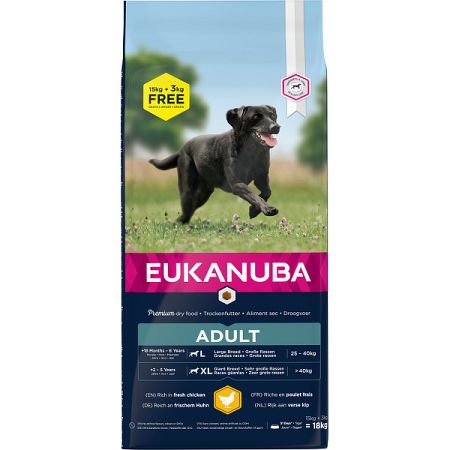 Eukanuba granuly Adult Large 15kg + 3kg zdarma