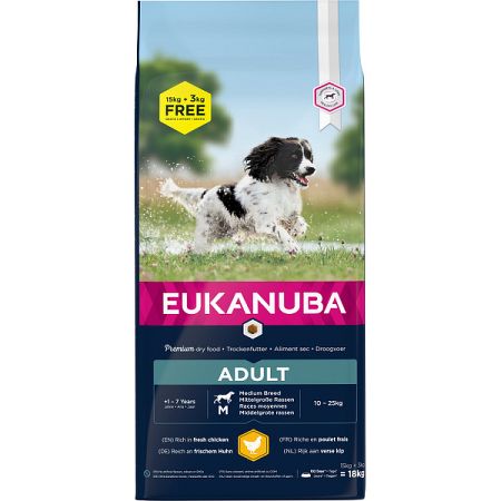 Eukanuba granuly adult medium 15+3kg BONUS