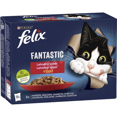 FELIX kapsičky Fantastic kura/hovädzie/králik/jahňa 12 x 85 g