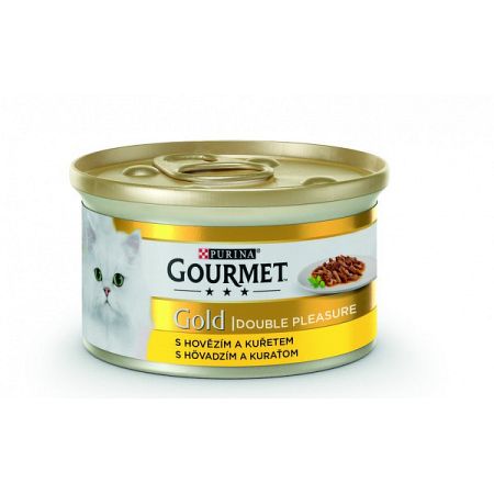 Gourmet Gold Cat konzerva hovädzie, kura v šťave 85 g