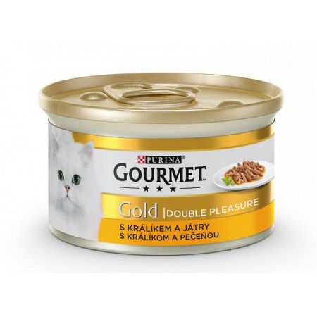 Gourmet Gold Cat konzerva králik, pečeň 85 g