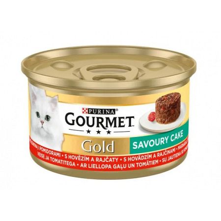 Gourmet gold cat konzerva Savoury cake hovädzie a paradajka 85 g