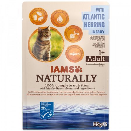 Iams kapsička Naturally sleď v omáčke 85 g