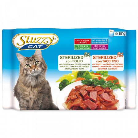 Kapsicka STUZZY Cat multipack Sterilized kuracie+morcacie 4x100g