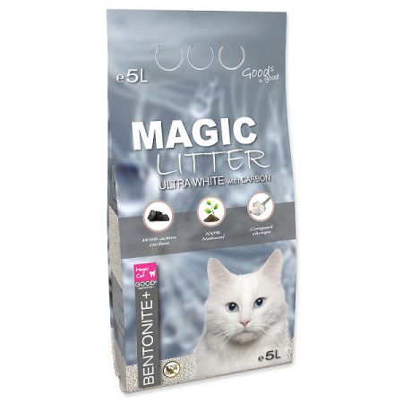 Magic Litter podstielka Bentonite Ultra White Carbon 5 l