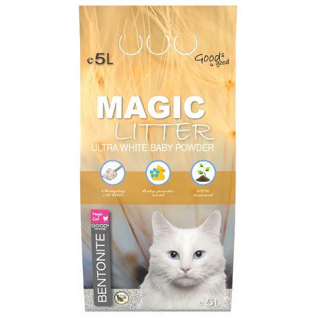 Magic Litter podstielka pre mačky Ultra White Baby Powder 5 l