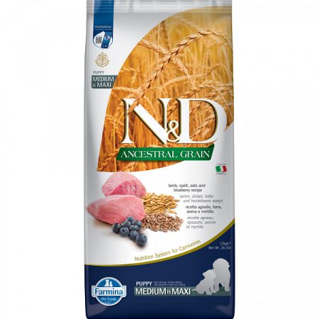 N&D Low Grain Dog Puppy M/L Lamb & Blueberry 12 kg