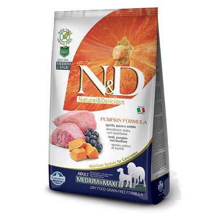 N&D Pumpkin Dog Adult M/L Lamb & Blueberry 12 kg