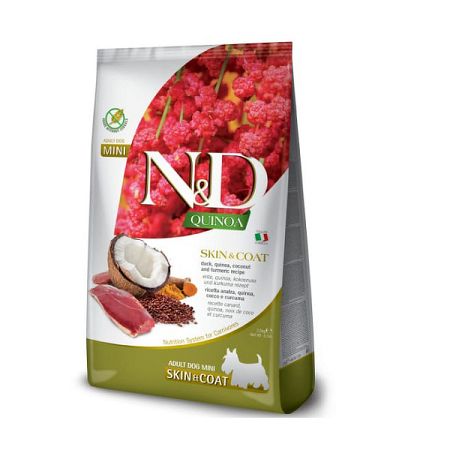 ND Dog GF Quinoa Adult Mini Skin kačka a kokos 0,8 kg