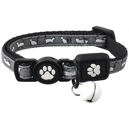 Obojok Active Cat Reflective XXS čierny 1x16-22 cm