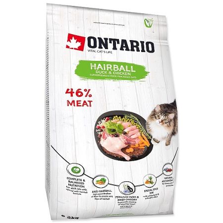 Ontario Cat Hairball kačka a kura 2 kg