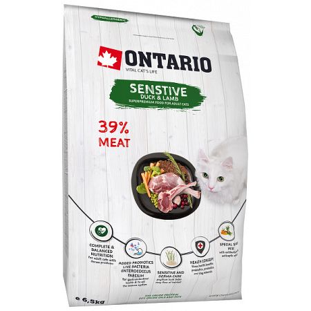 Ontario Cat Sensitive/Derma 6,5kg