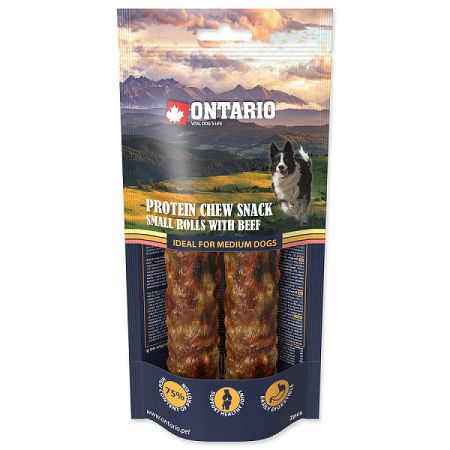 Ontario dog protein snack malá rolka s hovädzinou 2ks - 12 ,7 cm