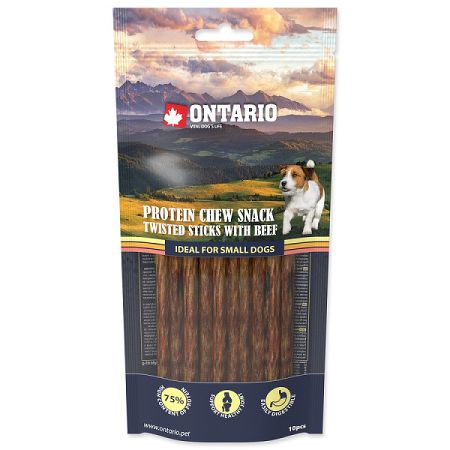 Ontario dog protein snack tyčinky s hovädzinou 10ks - 12 ,7 cm