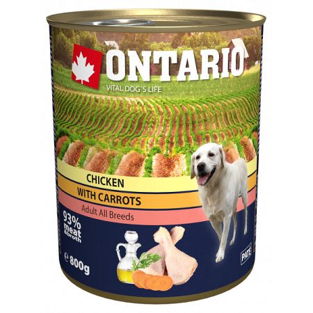 ONTARIO konz.Chicken,Carrots,Salmon Oil 800g