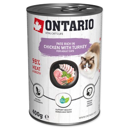 Ontario konzerva kura s morkou ochutené rakytníkom 400 g