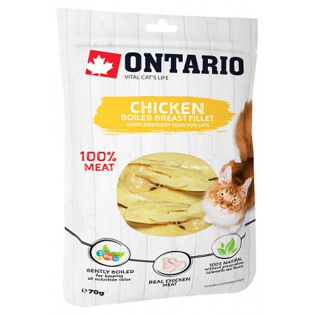 Ontario pochúťka pre mačky varené kuracie prsia filety 70 g