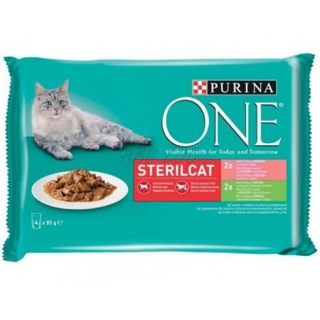 Purina One kapsička pre mačky Sterilcat morka, fazuľa, losos, mrkva 4 x 85 g