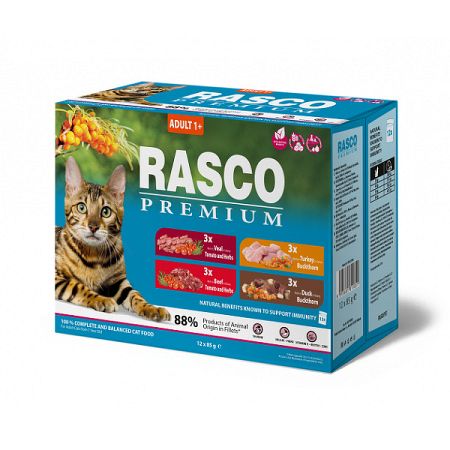 Rasco Premium Cat Adult kapsičky multipack 12 x 85 g