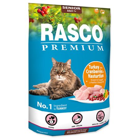 Rasco Premium Cat Senior morka s brusnicami kapucínkou 400 g