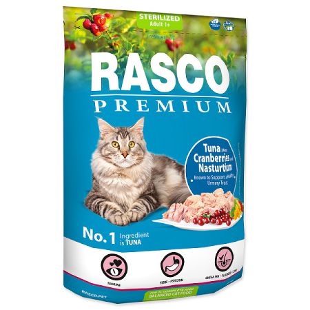 Rasco Premium Cat Sterilized tuniak s brusnicami a kapucínkou 400 g