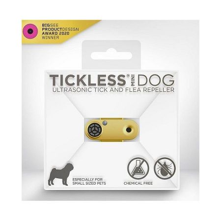 Tickless mini dog - Dobíjateľný ultrazvukový odpudzovač kliešťov a bĺch pre psov zlaté