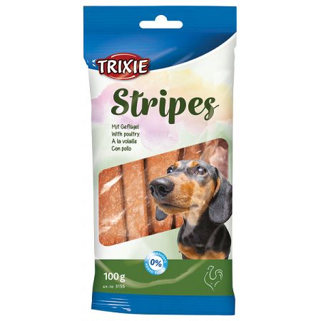 Trixie Stripes žuvacie tyčinky s hydinou, light, 100 g