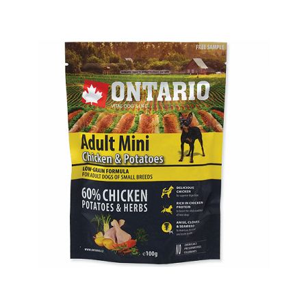 VZORKA Ontario dog adult mini kura a zemiaky 0,1 kg